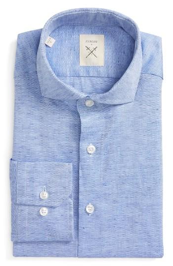 Men's Strong Suit Trim Fit Solid Cotton & Linen Dress Shirt