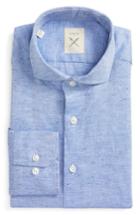 Men's Strong Suit Trim Fit Solid Cotton & Linen Dress Shirt