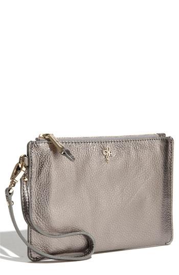 Cole Haan 'Jitney - Medium' Wristlet Metallic Gunsmoke One Size