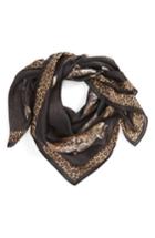 Women's Collection Xiix Caturday Square Scarf, Size - Black