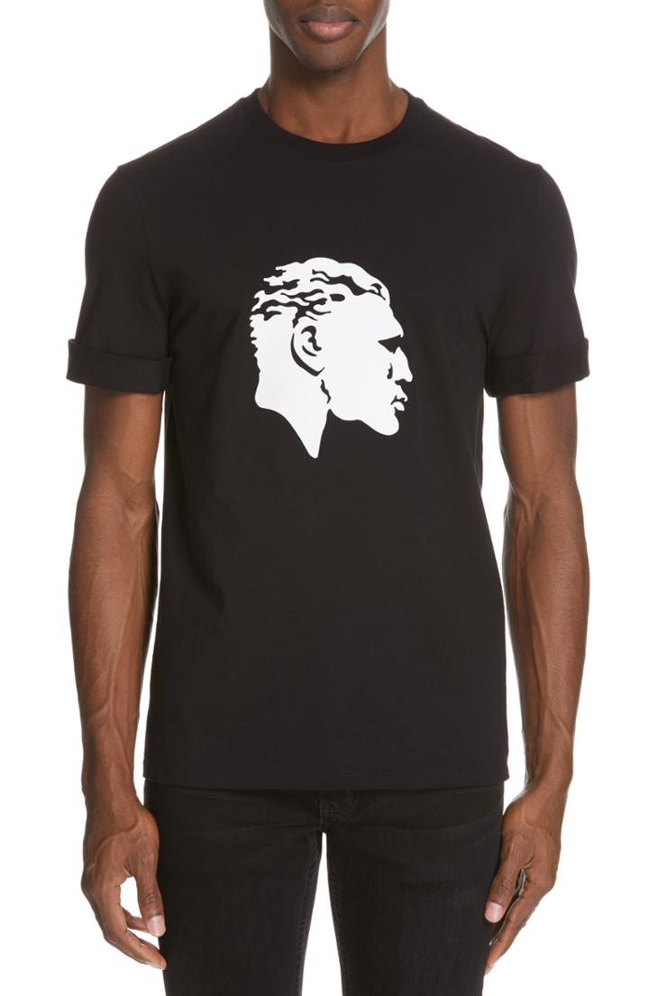 Men's Neil Barrett Face Graphic T-shirt - Black