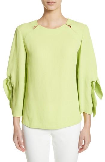 Women's Lela Rose Tie Sleeve Top - Green