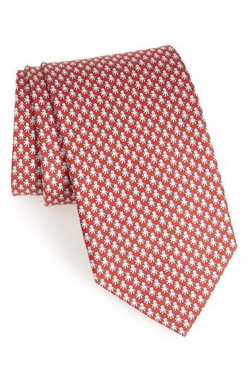 Men's Salvatore Ferragamo Ettore Print Silk Tie, Size - Red