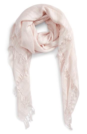 Women's Caslon Solid Linen Blend Scarf, Size - Pink