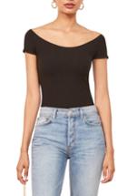 Women's Reformation Star Rib Knit Tee - Black