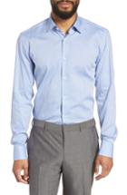 Men's Boss Jenno Slim Fit Pattern Dress Shirt - Blue