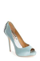 Women's Badgley Mischka 'kiara' Crystal Back Open Toe Pump .5 M - Blue