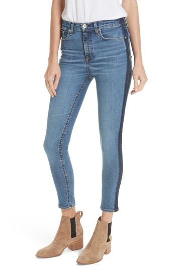 Women's Rag & Bone/jean Side Stripe Skinny Jeans - Blue