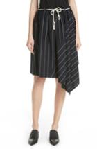 Women's Vince Skinny Stripe Asymmetrical Cotton Skirt - Blue