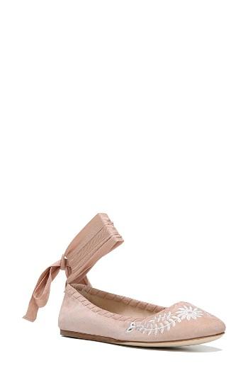 Women's Via Spiga Baylie Tie Ballet Flat M - Pink
