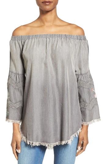 Women's Billy T Off The Shoulder Denim Top - Pink