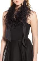 Women's Cara Ostrich Feather Scarf, Size - Black