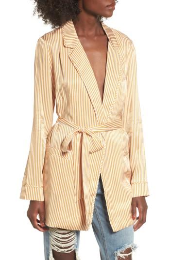 Women's Afrm Blake Print Wrap Jacket - Beige