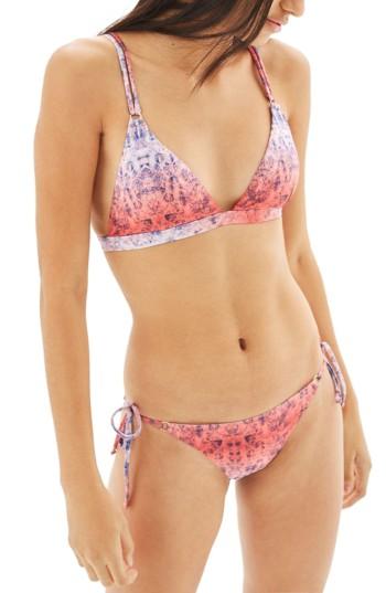 Women's Topshop Festival Ombre Tie Bikini Bottoms Us (fits Like 0) - Pink