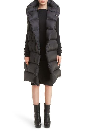 Women's Rick Owens Oversized Down Puffer Vest Us / 40 It - Black