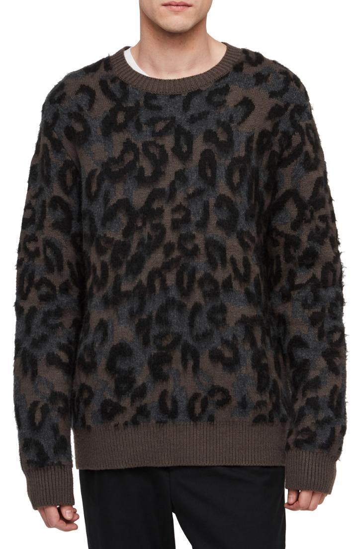 Men's Allsaints Apex Crewneck Sweater - Brown