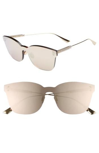 Women's Christian Dior Quake2 135mm Rimless Shield Sunglasses - Gold Copper