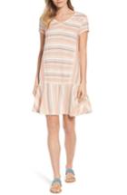 Women's Caslon Linen Blend Stripe Dress - Coral