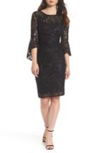 Women's Morgan & Co. Lace Sheath Dress - Metallic