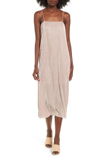 Women's Bp. Ribbed Midi Slipdress, Size - Beige