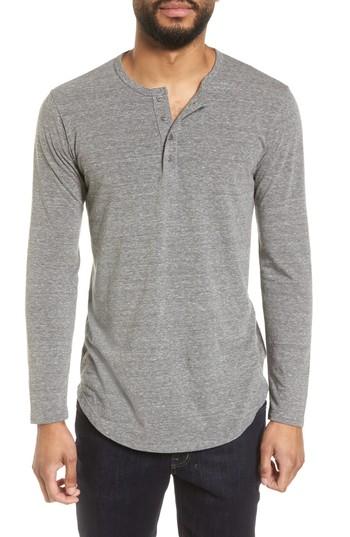 Men's Goodlife Scallop Cotton & Modal Henley, Size - Black