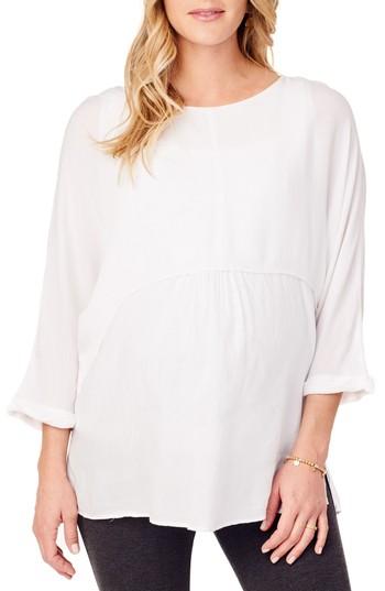 Women's Ingrid & Isabel Double Layer Maternity/nursing Top - White