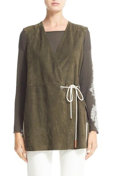 Women's Fabiana Filippi Front Tie Suede Vest