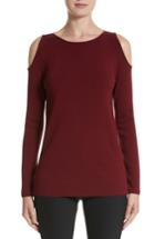 Women's Lafayette 148 New York Wool Cold Shoulder Sweater, Size - Red