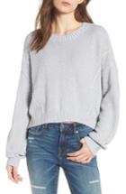 Women's Bp. Plaited Drop Shoulder Sweater, Size - Grey