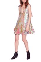 Women's Free People Penelope Glitter Disc Sequin Swing Dress - Blue/green