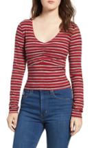 Women's Ten Sixty Sherman Multi Stripe Cinch Front Top - Red