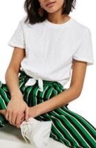 Women's Topshop Knot Front T-shirt Us (fits Like 0) - White