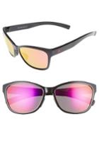 Women's Adidas Excalate 58mm Mirrored Sunglasses - Shiny Black/ Purple Mirror