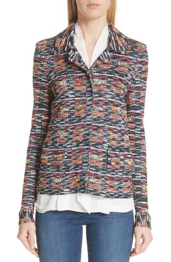 Women's St. John Collection Painterly Multi Tweed Knit Jacket - Black