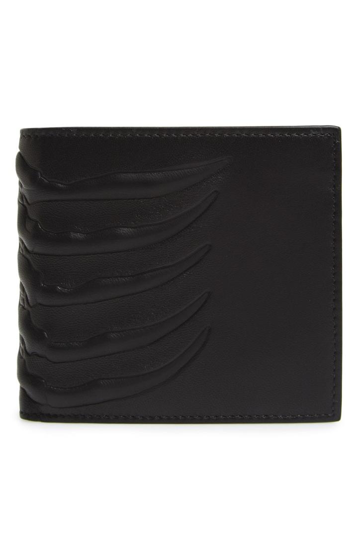 Men's Alexander Mcqueen Ribcage Leather Wallet - Black