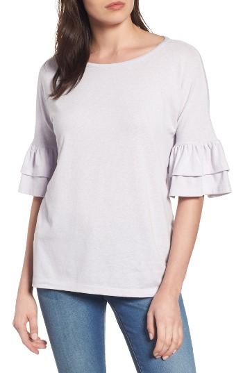 Women's Caslon Tiered Bell Sleeve Tee - Purple