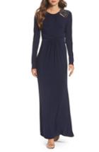 Women's Vince Camuto Embellished Ruched Waist Gown - Blue