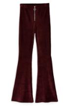 Women's Topshop Zip Flare Corduroy Pants Us (fits Like 0) - Burgundy