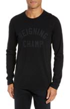 Men's Reigning Champ Logo Long Sleeve Cotton Tee - Black