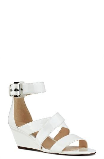 Women's Nine West Piwow Wedge Sandal M - White
