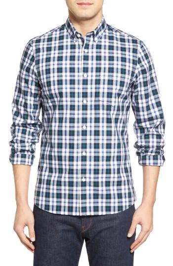 Men's Nordstrom Men's Shop Plaid Sport Shirt, Size - White