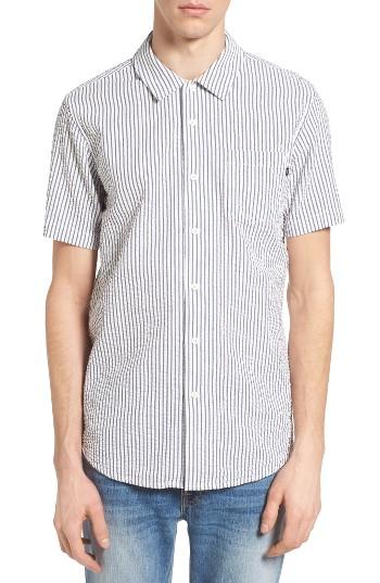 Men's Obey Harper Seersucker Shirt - Blue