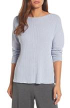 Women's Eileen Fisher Ribbed Cashmere Sweater, Size - Purple