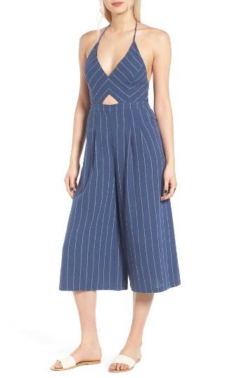 Women's Astr Alexa Stripe Halter Jumpsuit