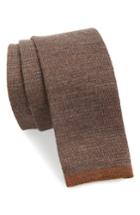 Men's Eleventy Stripe Wool Skinny Tie, Size - Grey