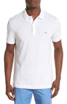 Men's Lacoste 'white Croc' Fit Pique Polo, Size 5(l) - White