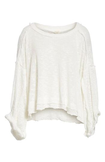 Women's Free People Island Girl Hacci Tee, Size - White