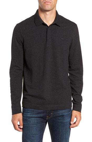 Men's Lacoste Long Sleeve Stretch Pique Polo (s) - Grey