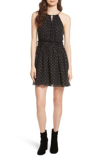 Women's Joie Althia Metallic Print Fit & Flare Dress, Size - Black
