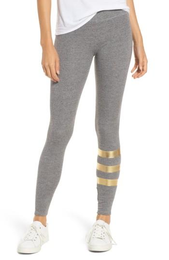 Women's Sundry Foil Stripe Yoga Pants - Grey